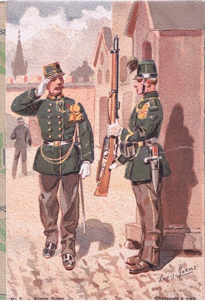 Chasseurs A Pied, Postcard by Louis Geens