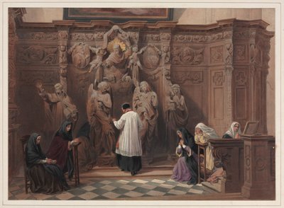 Confessional, Church of St. Paul, Antwerp by Louis Haghe