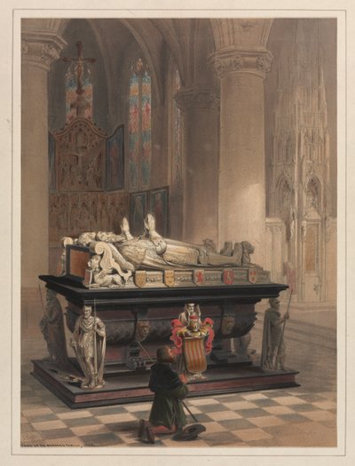 Tomb of De Merodes Family, Gheel by Louis Haghe