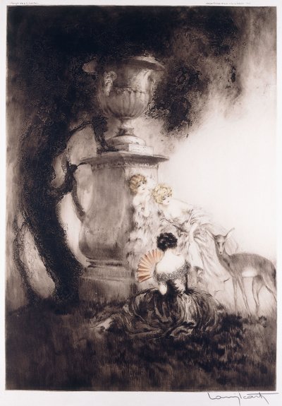 Four Deer by Louis Icart