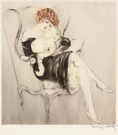 The Sleeping Cat by Louis Icart