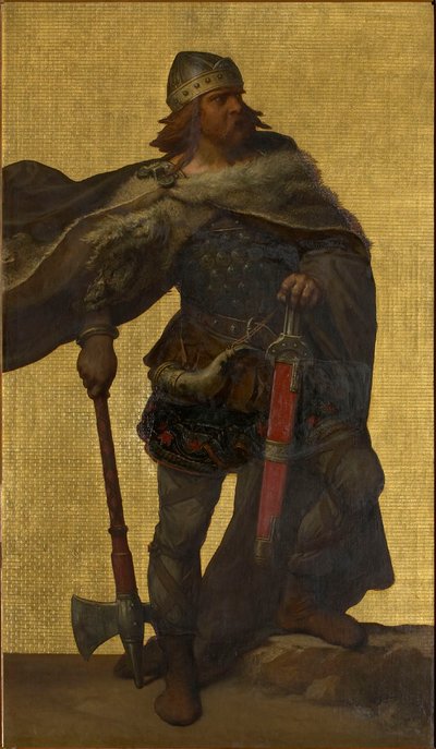Pepin of Herstal, 1872-1877 by Louis Joseph Gallait