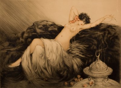 Nude with Black Fur by Louis Justin Laurent Icart