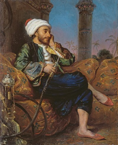 An Egyptian Man Smoking a Hookah by Louis Leopold Boilly