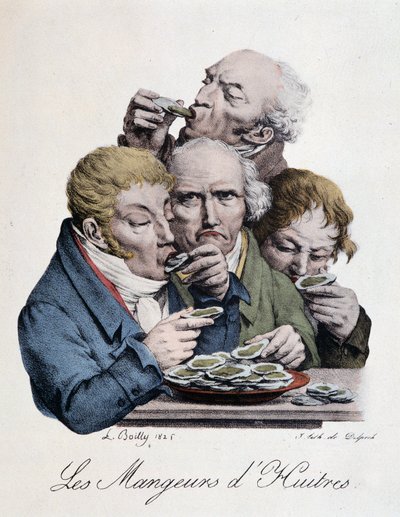Oyster Eaters - by L. Boilly by Louis Leopold Boilly