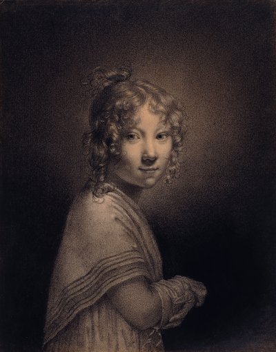 Portrait of a Girl, half-length by Louis Leopold Boilly
