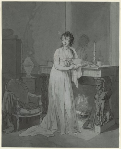 Woman in Front of a Fireplace by Louis Leopold Boilly