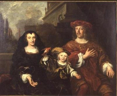 An elderly woman, her son and grandson by Louis Vallee