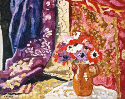 Anemones with Curtains by Louis Valtat