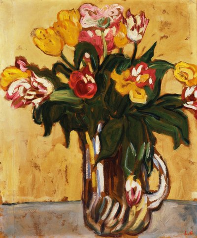 Tulips in a Glass Pitcher by Louis Valtat