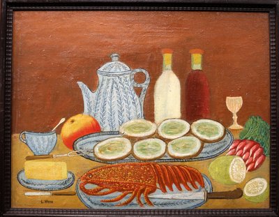 Still life with lobster by Louis Vivin