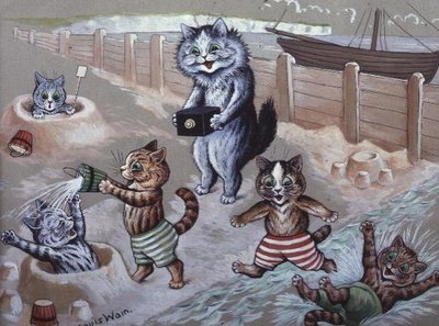 Cats Bathing in the Sea by Louis Wain