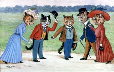 Promenading Cats by Louis Wain