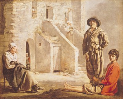 Peasants Before Their House, c.1641 by Louis le Nain