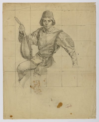 Young Man with Lute by Louise Cox