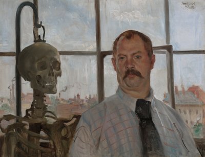 Self-Portrait with Skeleton by Lovis Corinth