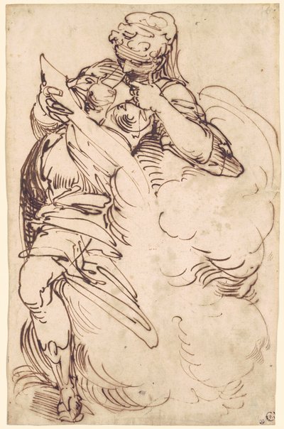 A Standing Sibyl with a Scroll by Luca Cambiaso