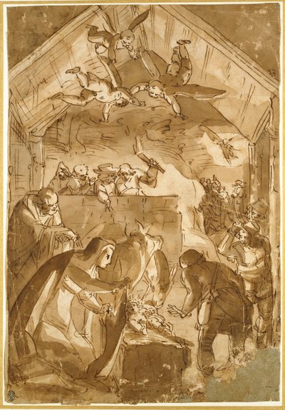 The Nativity, mid 16th century by Luca Cambiaso
