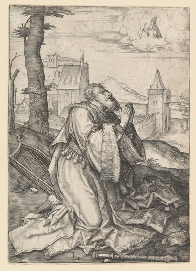David Praying, ca. 1507 by Lucas van Leyden
