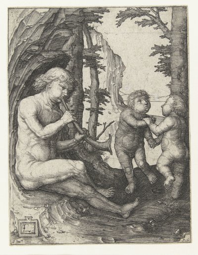 Boy with Wind Instrument by Lucas van Leyden