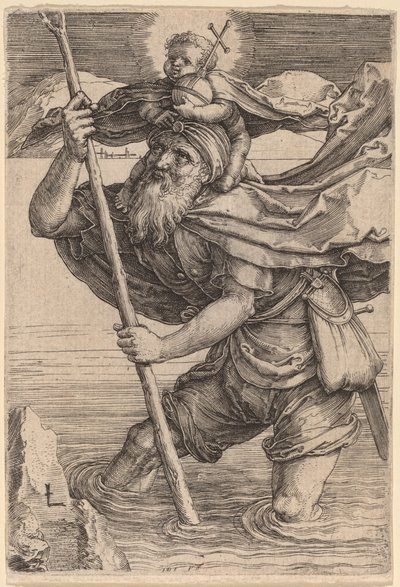 Saint Christopher Carrying the Infant Christ by Lucas van Leyden