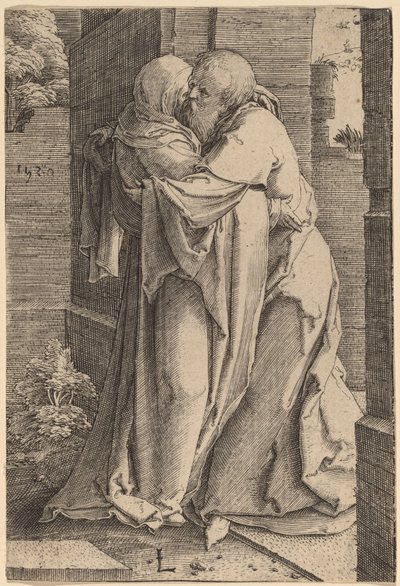 Saint Joachim Embracing Saint Anna by Lucas van Leyden