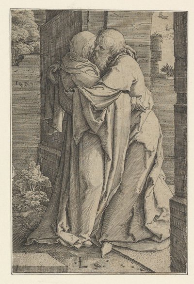 St. Joachim Embracing St. Anna by Lucas van Leyden