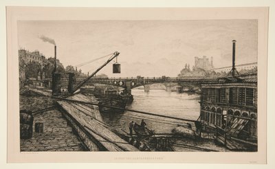 The Bridge of Saints-Peres in Paris by Lucien Marcelin Gautier