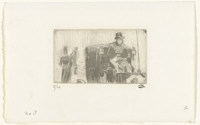 Carriage in the rain by Lucien Pissarro