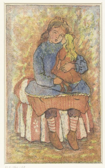 Girl with Doll by Lucien Pissarro