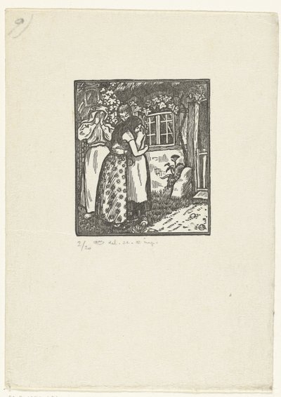 Ruth and Naomi Embracing by Lucien Pissarro