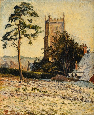 The Church at East Knoyle, Thaw by Lucien Pissarro