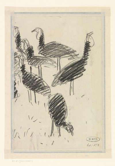 Six Birds by Lucien Pissarro