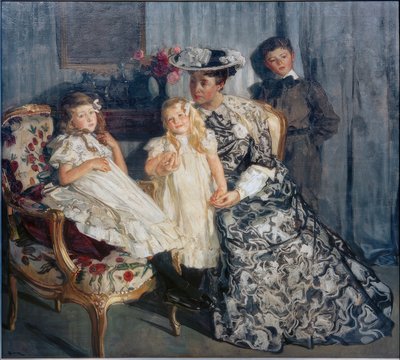 Madame Simon with Her Children by Lucien Simon