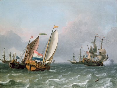 Dutch Shipping in a Choppy Sea by Ludolf Backhuysen