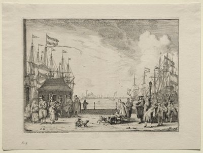Port at Amsterdam by Ludolf Backhuysen