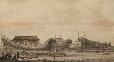 The Shipyard of the Amsterdam Admiralty by Ludolf Bakhuysen