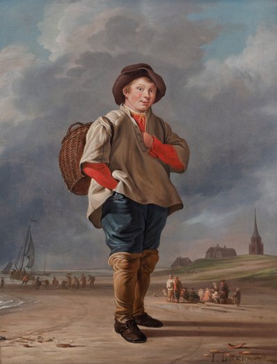 A Fisher Boy on the Beach by Ludolf I Backhuysen