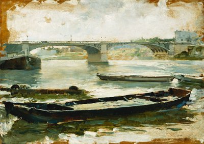 Barges on the Seine, Paris by Ludovico Marchetti