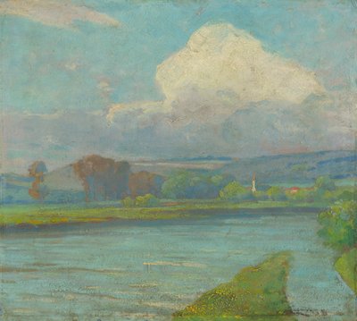 Landscape with river by Ludovit Cordak