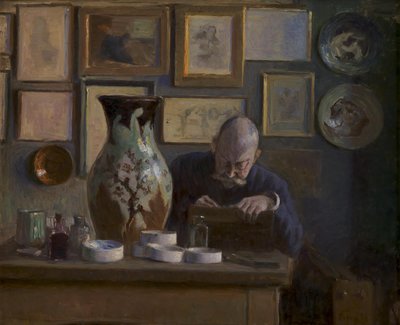 The Architect Thorvald Bindesbøll in His Studio by Ludvig Find
