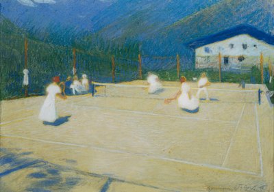 Tennis Court in Gossensass by Ludwig Ferdinand Graf