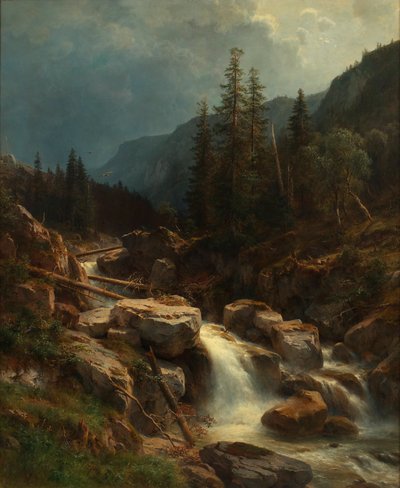 Mountains with Approaching Thunderstorm by Ludwig Halauska