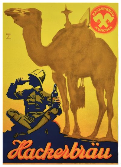 Hackerbräu Beer by Ludwig Hohlwein