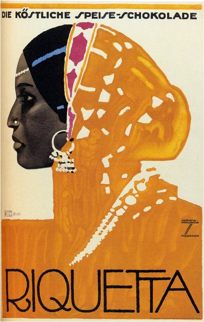 Riquetta Chocolate, 1925 by Ludwig Hohlwein