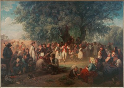 Village Dance under the Linden Tree by Ludwig Knaus