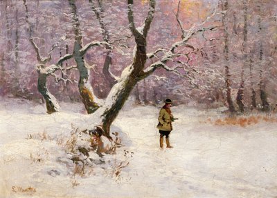 Winter Landscape with Hunters by Ludwig Munthe