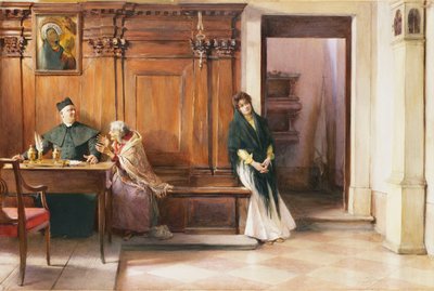 A Clerical Intervention, 1897 by Ludwig Passini