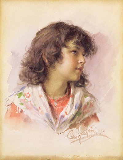 Head of a Girl, 1886 by Ludwig Passini