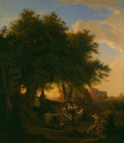 The Fountain at Grottaferrata by Ludwig Richter
